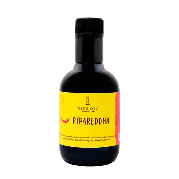 PIPAREDDHA – Olio al Peperoncino Biologico – Bottiglia 0,25 L